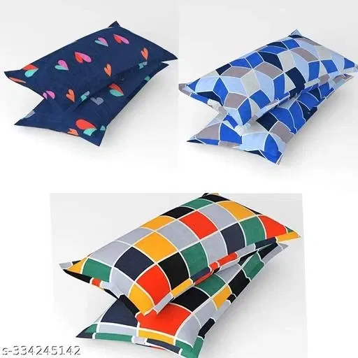 Cotton Pillow Covers, Multicolor, (17x27 inches), Pack of 6