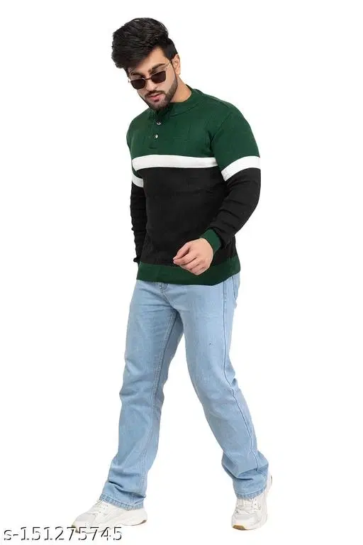 Full Sleeves Sweater for Men (Multicolor, M)