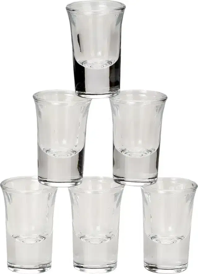 Liquor cum Cocktail Glasses, Transparent, 30 ml, Pack of 6