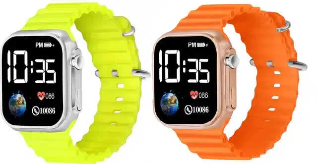 Electronic LED Digital Watch for Kids, Pack of 2 (Multicolor)