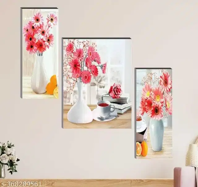 MDF Wooden UV Coated Digital Painitings, Multicolor, 12x18 inches, Pack of 3