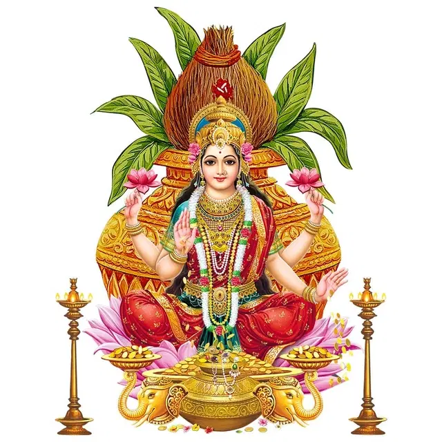 Laxmi Maa Multicolor Self Adhesive Wall Sticker