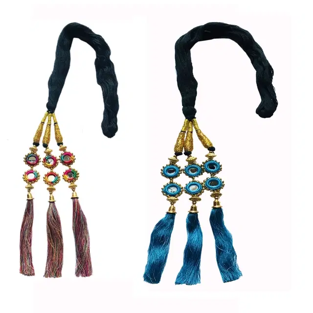 Hair Extension Parandi for Women & Girls, Multicolor, Pack of 2