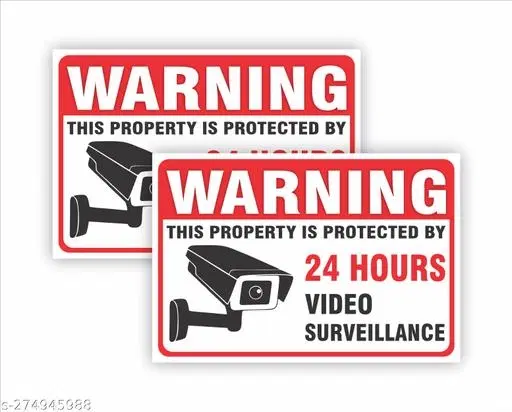 Waterproof Warning Stickers, Multicolor, 4x6 inches, Pack of 12