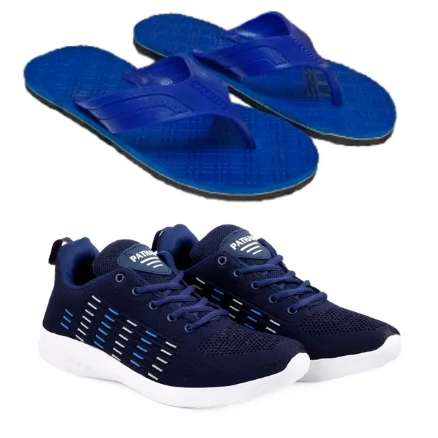 Combo of Flipflops with Sports Shoes for Men, Set of 2 (Multicolor, 10)
