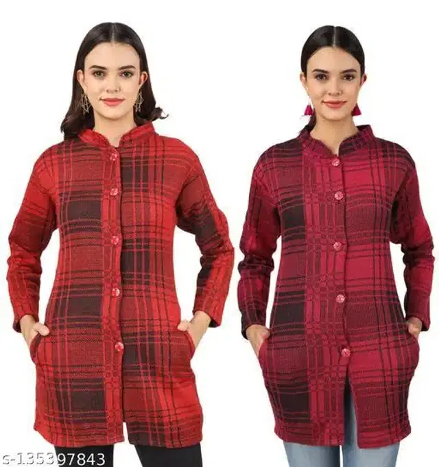 Woolen Sweater for Women, Pack of 2 (Multicolor, M)