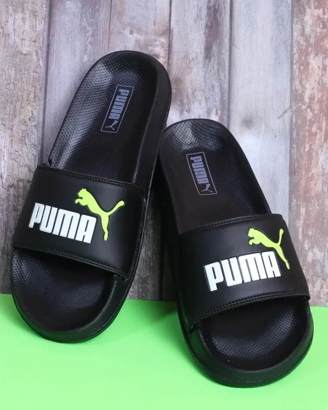Printed Sliders for Men (Black, 8)