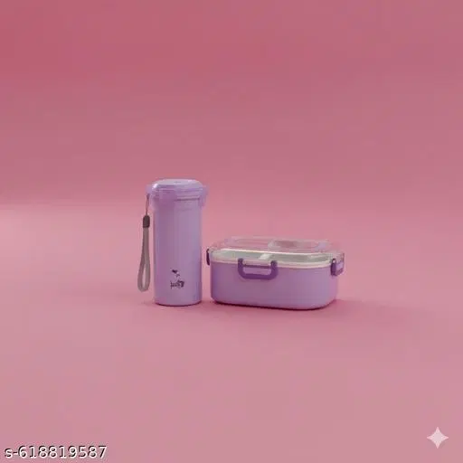 Premium Wow Combo Lunch Box with Bottle Pack | Stylish Leak-Proof Tiffin Box & Water Bottle Set