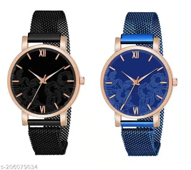 Analog Watch for Women, Pack of 2 (Multicolor)