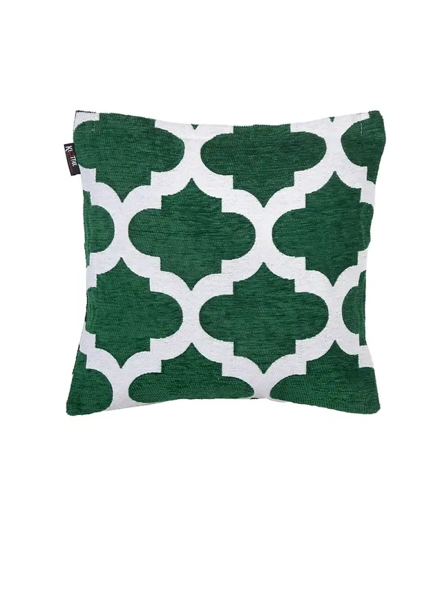 Cotton Cushion Cover, Green, 12x12 inches