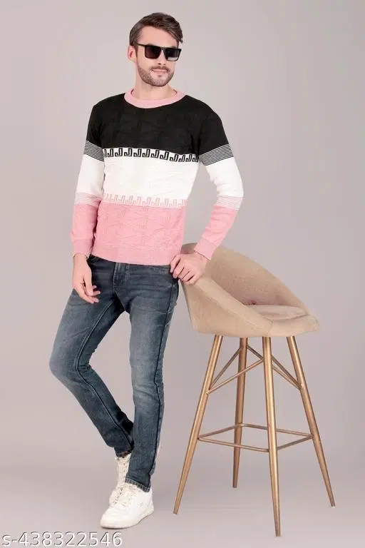 Full Sleeves Sweater for Men (Multicolor, M)