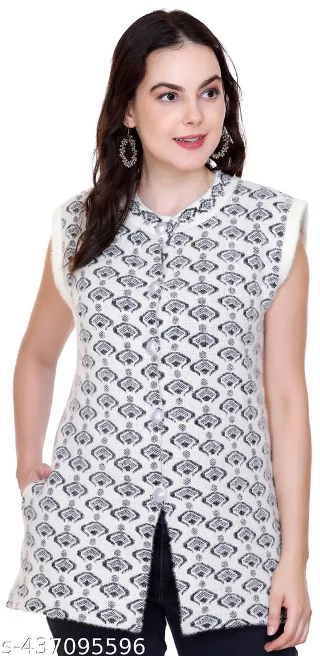 Woolen Sweaters for Women (White, S)