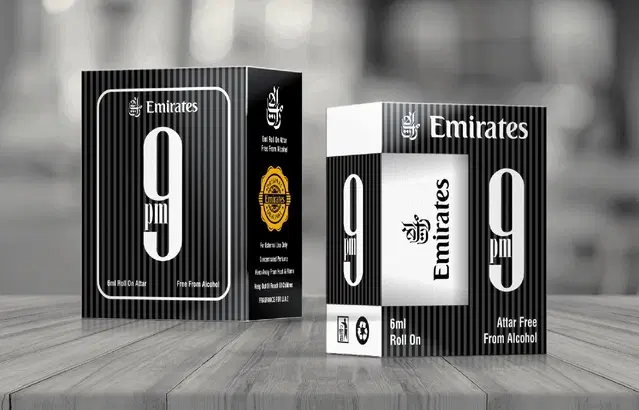 Emirates 9PM Alcohol Free Roll On Ittar for Men & Women, 6 ml