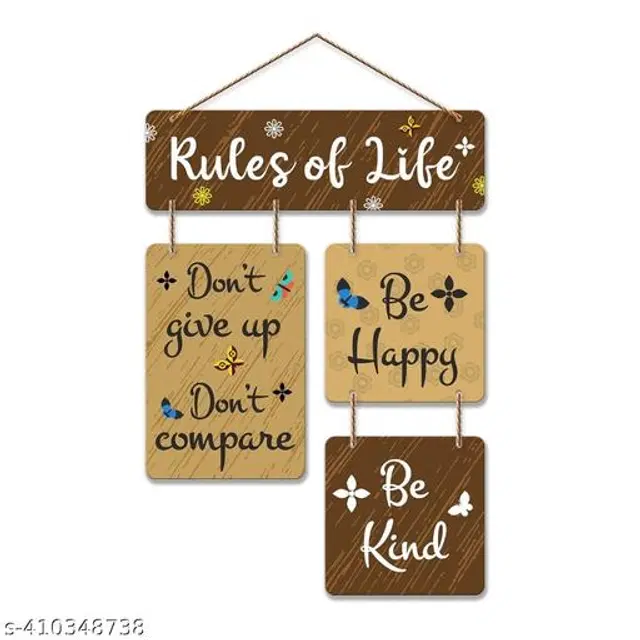Wooden Wall Hanging Decor, Brown & Beige