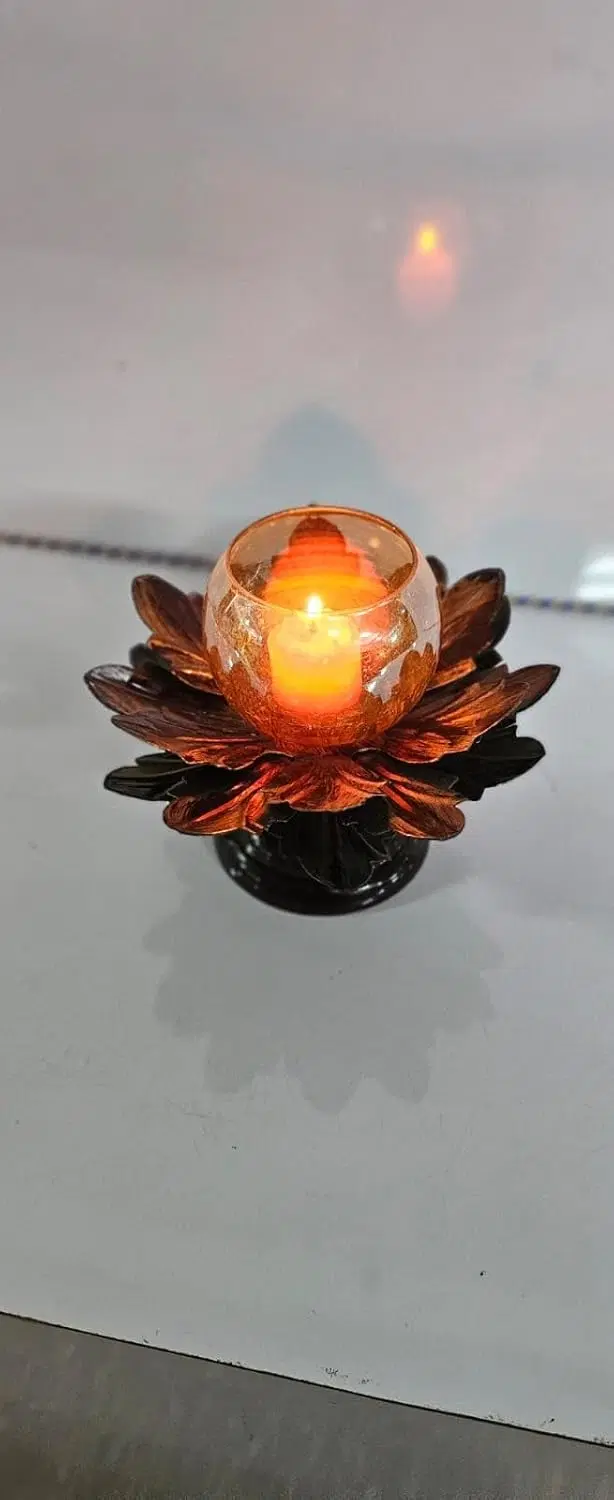 Metal Decorative Moroccan-Style Candle Holder, Black, Pack of 1