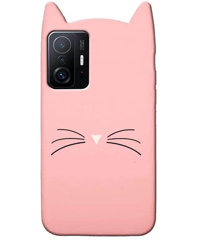Silicone Mobile Back Cover for MI 11T Pro 5G (Pink)