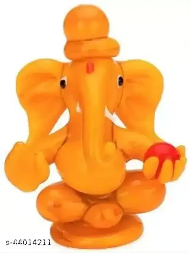 Resin Lord Ganesha Showpiece, Orange