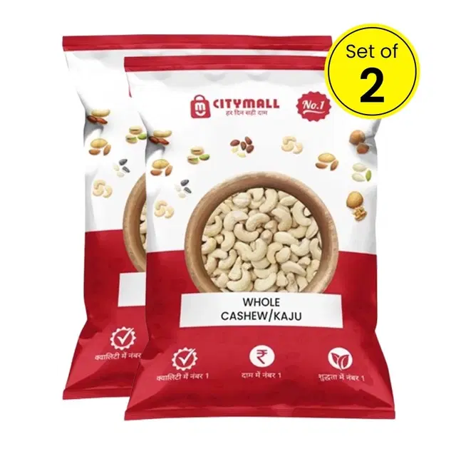 Citymall No.1 Whole Cashew/Kaju 2X450 g (Set of 2)