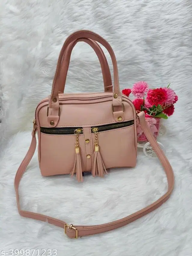 PU Sling Bag for Women (Peach)