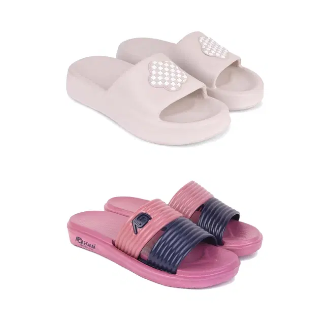 Sliders for Women, Set of 2 (Multicolor, 5)