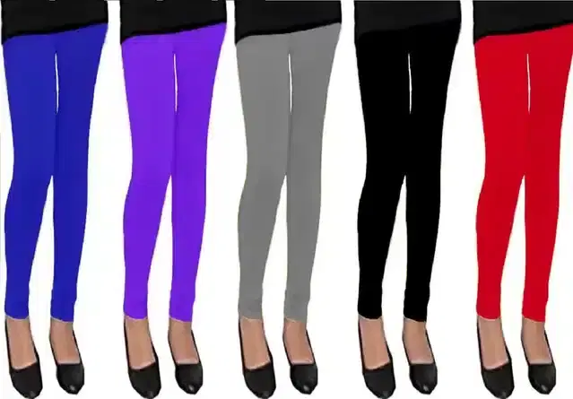Soft & Comfortable Leggings for Girls, Pack of 5 (Multicolor, 2-3 Years)