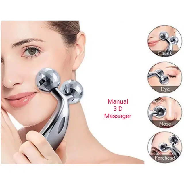 ABS Plastic Manual 360 Rotate 3D Massager, Silver