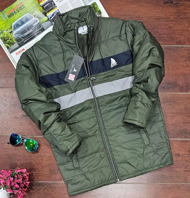 Polyester Colorblocked Jacket for Men (Olive, M)