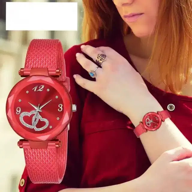 Analog Watch for Girls (Red)