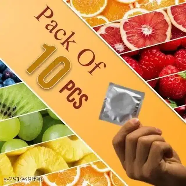 Xebok Fruits Flavoured Extra Dotted Condoms, Pack of 10