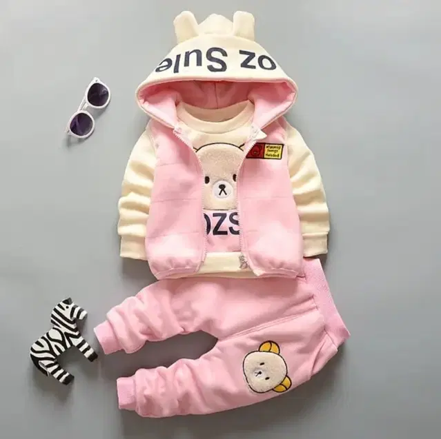 Cotton Printed Clothing Set for Boys, Peach (0-6 Months)