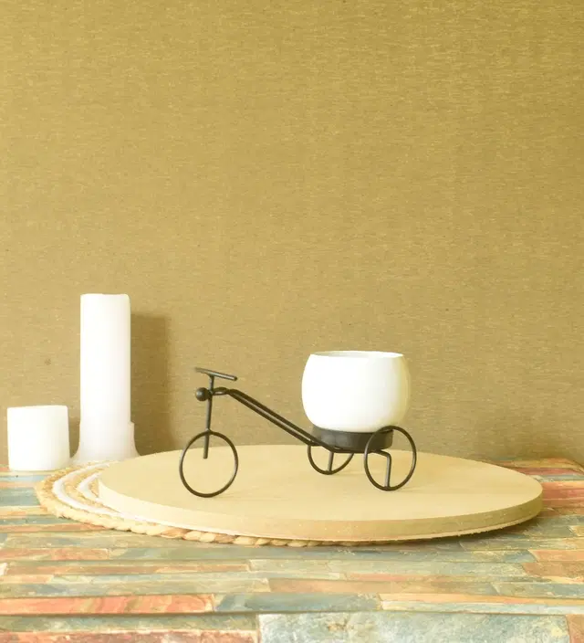 Metal Planter for Home, Black & White, Pack of 2