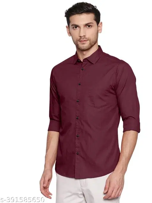 Spread Collar Kurta for Men (Maroon, L)