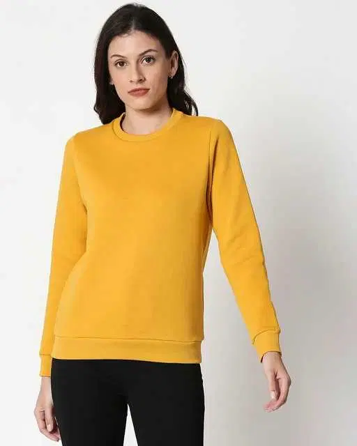 Sweatshirt For Women (Mustard, L) (KS-8)