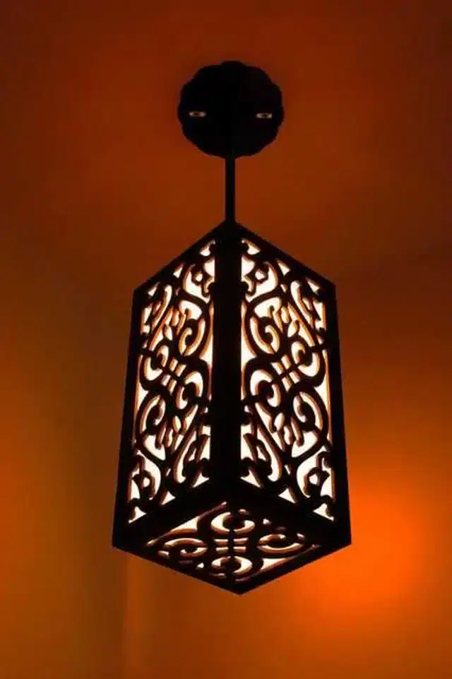 Willson Wooden Hanging Ceiling Light Lamp For Home & Office Decoration, Brown, 25.5 x 12 x 12 CM, NF-020