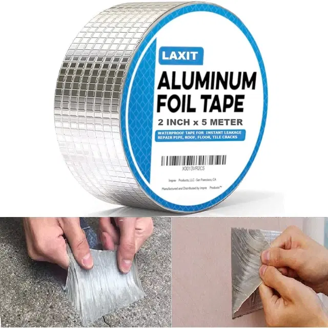 Aluminium Single Sided Self Adhesive Tape, Silver, 5 m