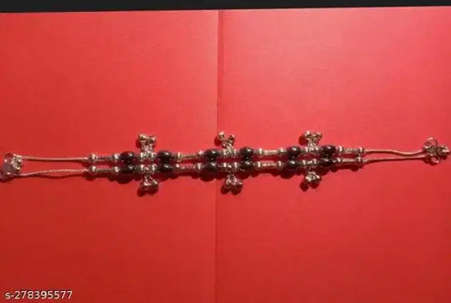 Brass Anklets for Women, Set of 1 (Black)