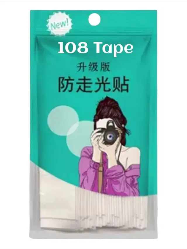 Acrylic Film Clothing 108 Double Sided Tape Strips, Transparent, Set of 1