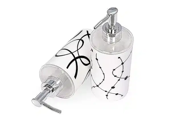 Plastic Soap Dispenser Bottle, Pack of 2, White, 250 ml