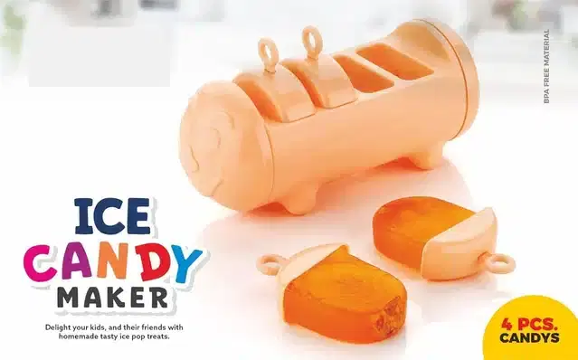 Plastic Ice Candy Maker Mould, Peach