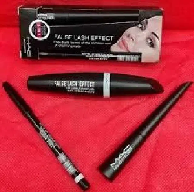 Mac 3 In 1 Waterproof Eyeliner, Liquid Mascara & Waterproof Kajal, Pack of 3, Ve_07