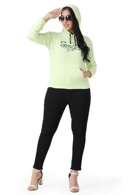 Hoodie for Women (Neon Green, M) (A32)