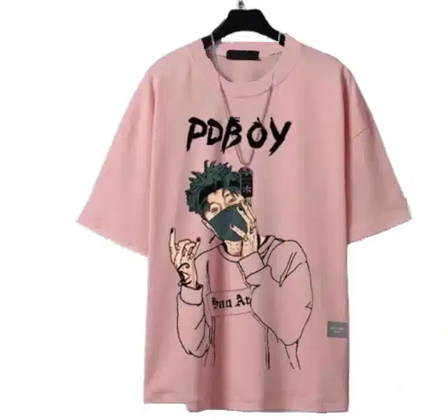 Half Sleeves Printed T-Shirt for Men (Peach,XL)