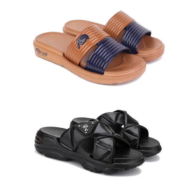 Combo of Sliders for Women, Set of 2 (Multicolor, 7)