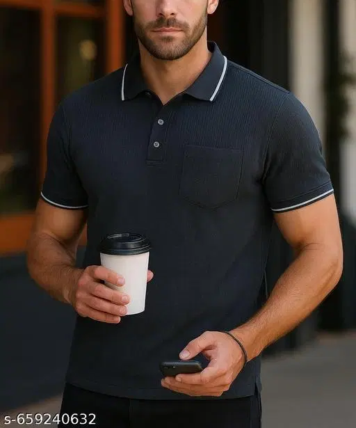 Cotton Blend Printed T-shirt for men, Dark Grey (XL)