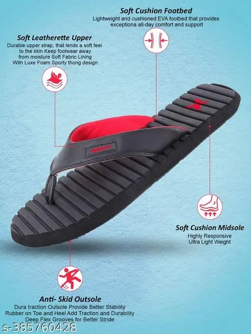 Sparx Flip-flops for Men (Black, 6)