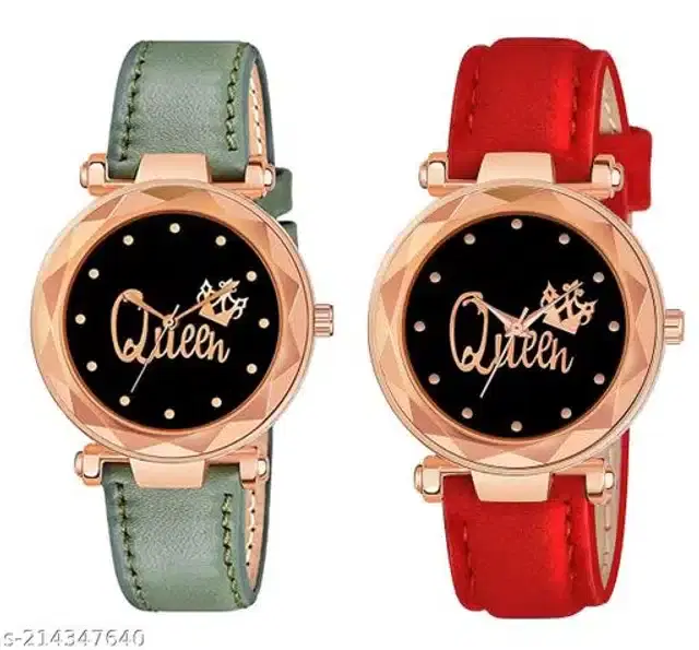 Analog Watch for Women, Pack of 2 (Multicolor)