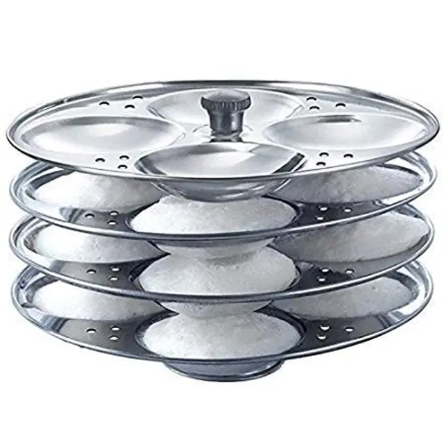 Jensons Stainless Steel Idli Maker/Idli Stand | Idli Plates | Idli Steamer| Idli Sancha, Stainless Steel, 4 Tier