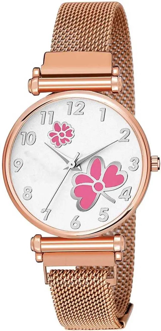 Metal Strap Analog Watch for Women & Girls (Multicolor)