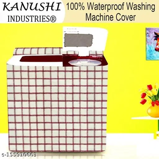 KANUSHI Industries® 100% Waterproof & Dustproof Top Load Semi Automatic Washing Machine Cover ( Suitable For 6 Kg, 6.5 kg, 7 kg, 7.5 kg)(WASMAC-NW-NEW-05-SEMI)