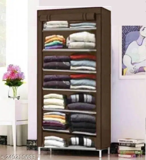 Metal 7 Layer Collapsible Multipurpose Rack, Brown